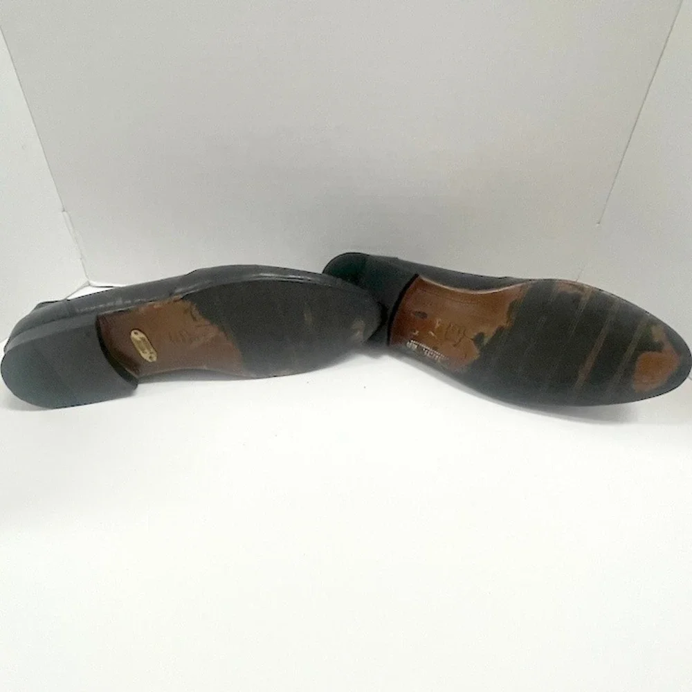 Stacy Adams Mens Black Genuine Snake Leather Tassel Loafers 23788-01 Size‎ 8.5M